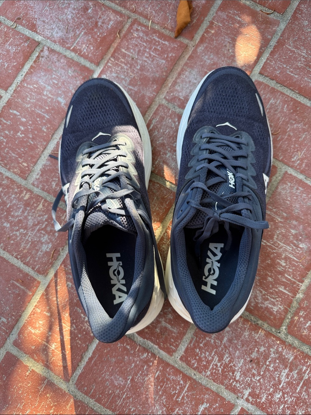 Hoka One One Men's Navy and White Athletic Running Shoes